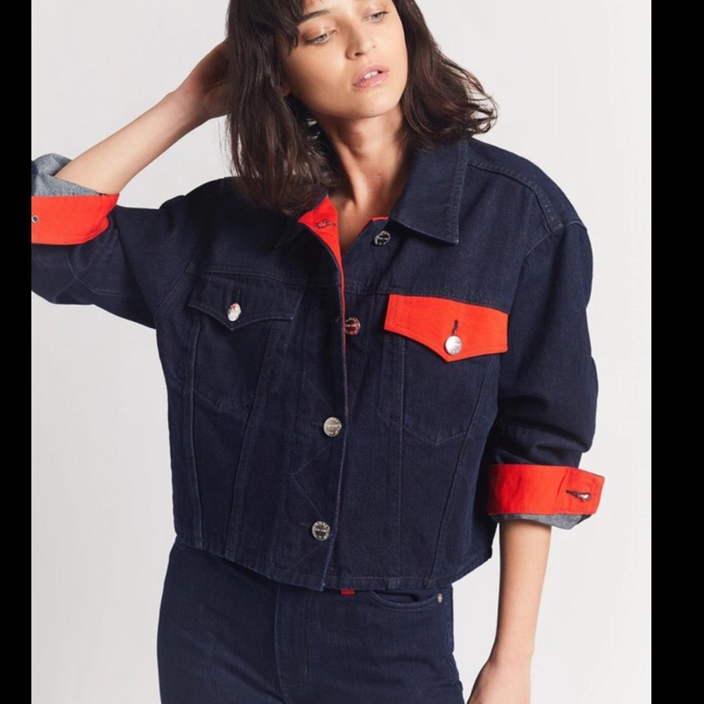 NWT Current Elliott color block denim jacket